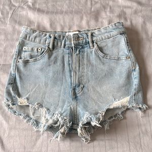 Zara denim high waisted cut off shorts